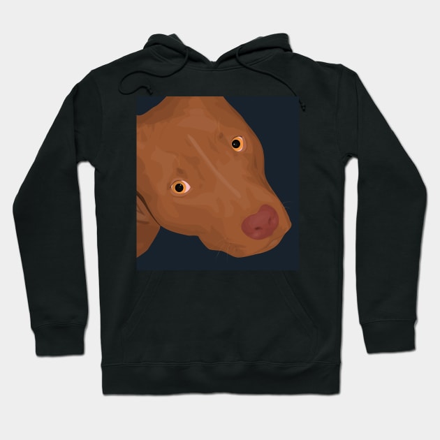 Cute Red Nose Pitbull Portrait - Vector Art Hoodie by ibadishi